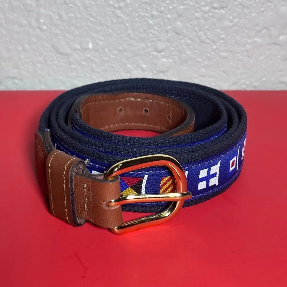 Blue Nautical Flags Cotton Belt size 46